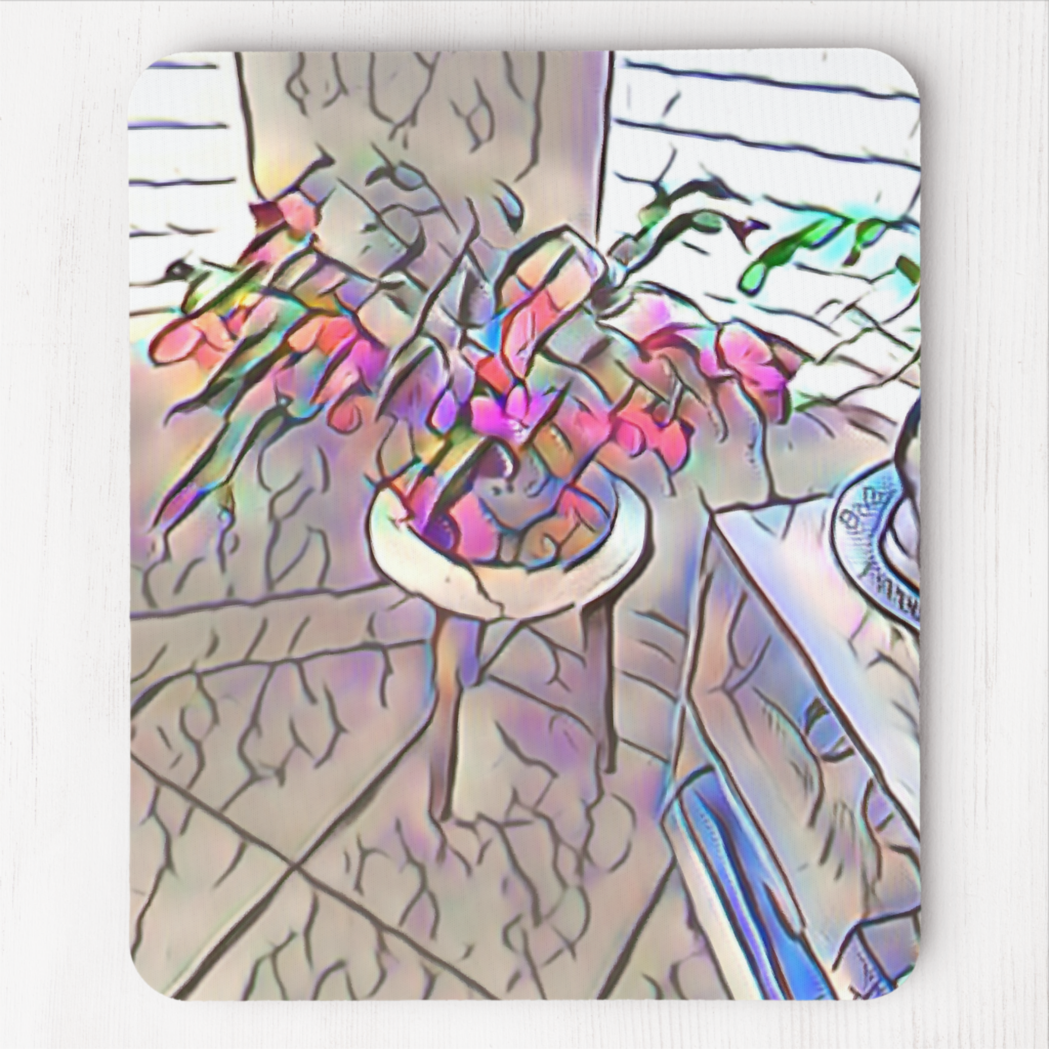 Abstract Christmas Cactus Mouse Pad