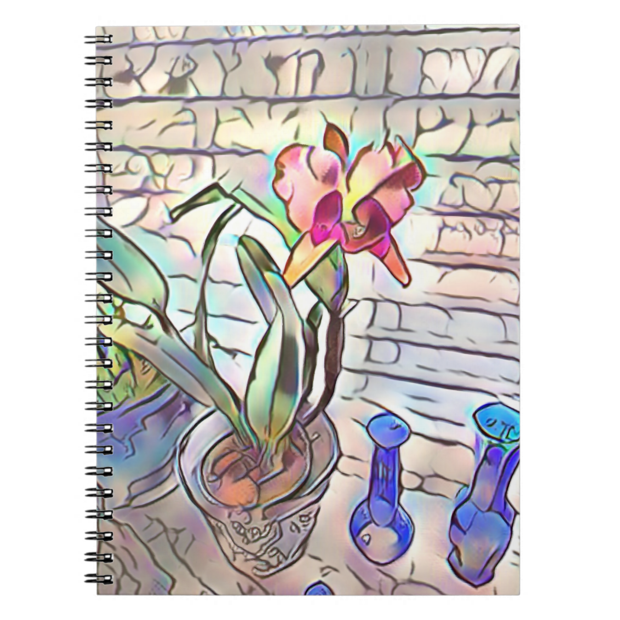Abstract Cattleya Orchid Spiral Notebook