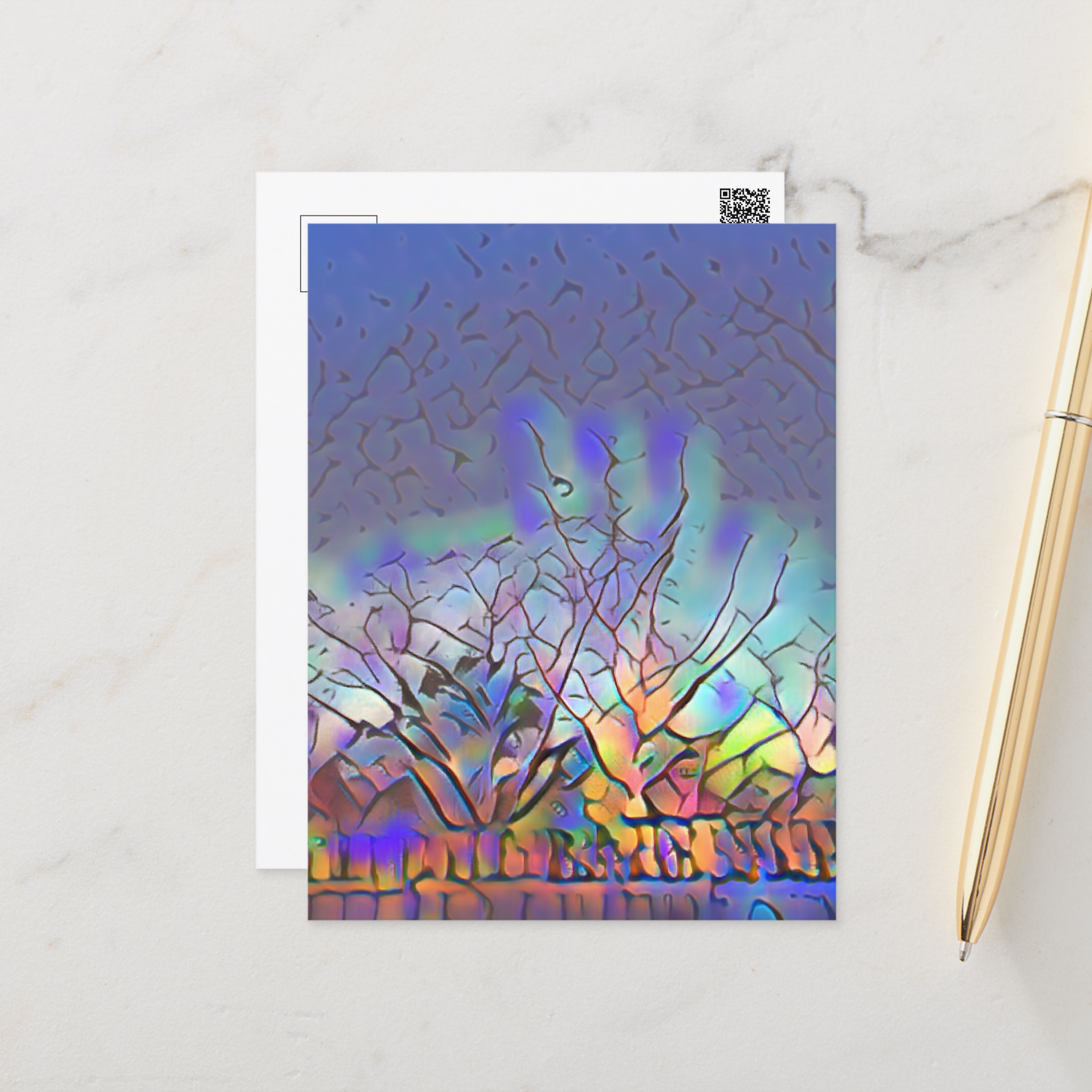 Abstract Tree Line Postcard