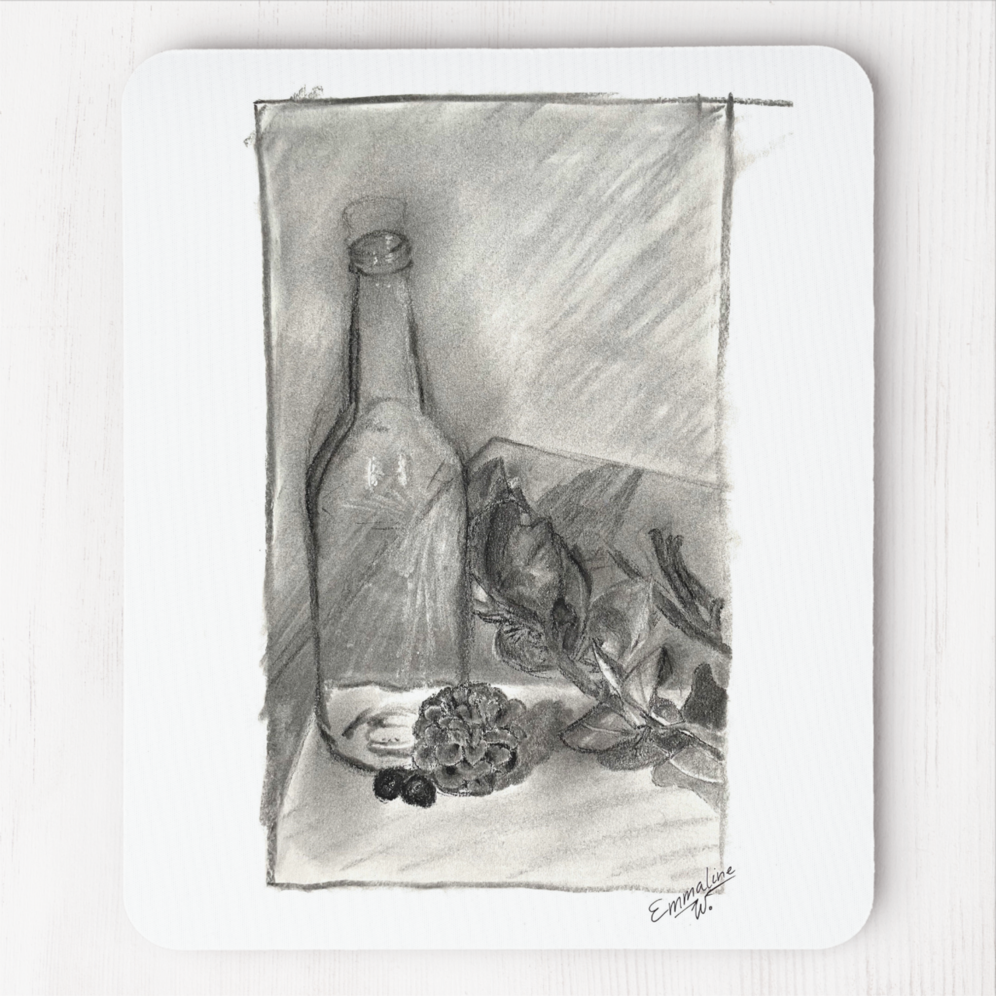 Charcoal Still Life by artist Emmaline W - Mouse Pad