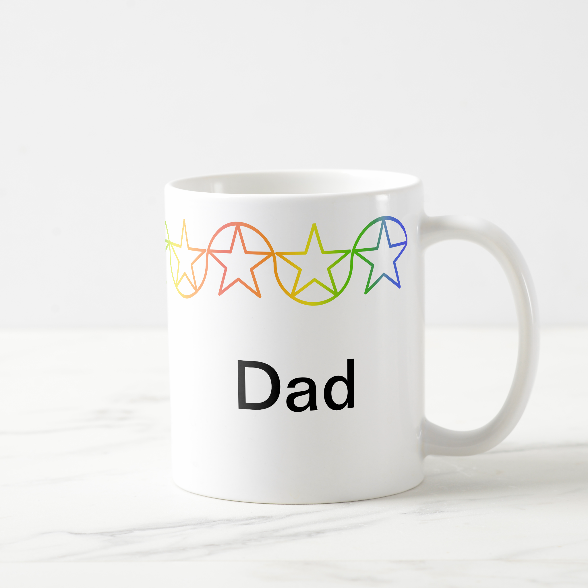 Rainbow Star Border Personalized Mug