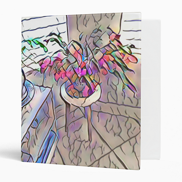 Abstract Christmas Cactus 3-ring Binder - 1