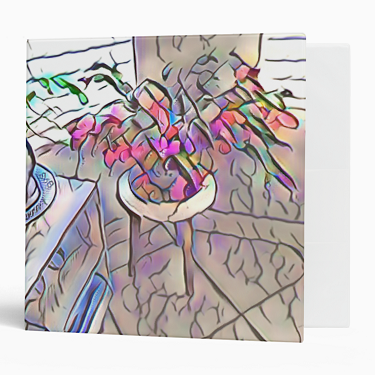 Abstract Christmas Cactus 3-ring Binder - 2