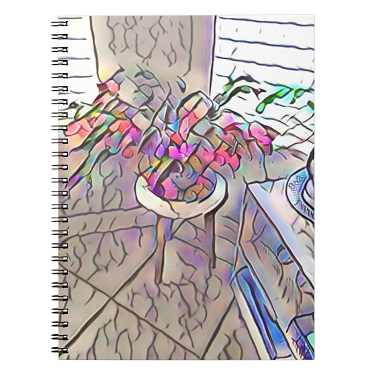 Abstract Christmas Cactus Spiral Notebook
