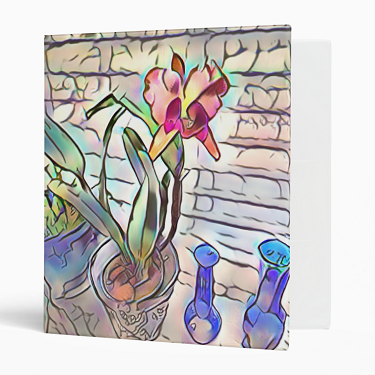 Abstract Cattleya Orchid 3-ring Binder - 1