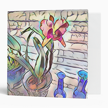 Abstract Cattleya Orchid 3-ring Binder - 2