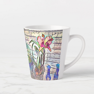 Abstract Cattleya Orchid Latte Mug