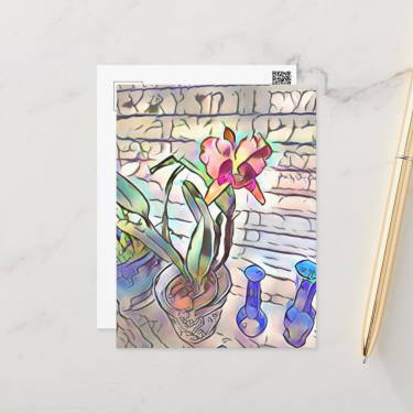 Abstract Cattleya Orchid Postcard