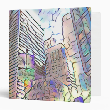 Abstract Cityscape 3-ring Binder - 1.5