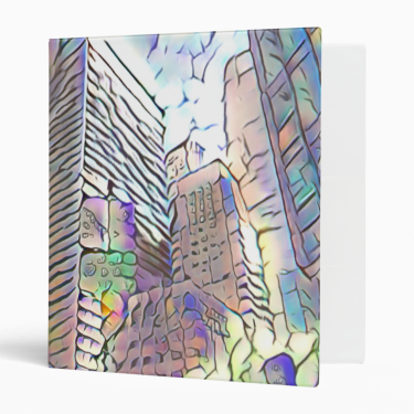Abstract Cityscape 3-ring Binder - 1