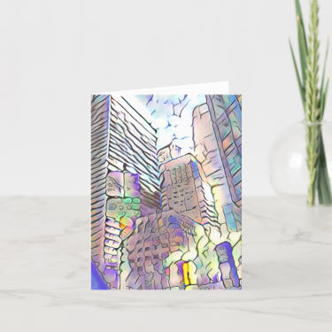 Abstract Cityscape Greeting Card