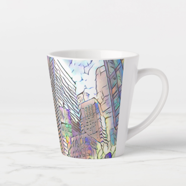 Abstract Cityscape Latte Mug
