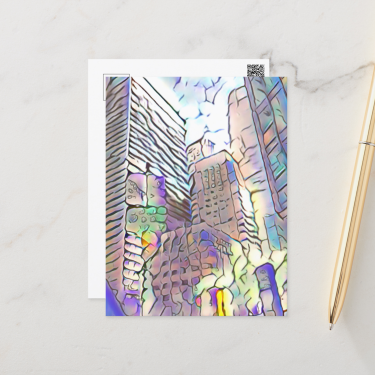 Abstract Cityscape Postcard