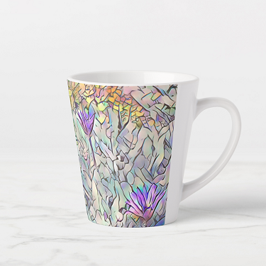 Abstract Daisies Latte Mug