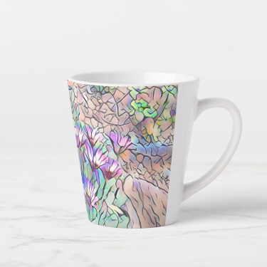 Abstract Daisies 2 Latte Mug