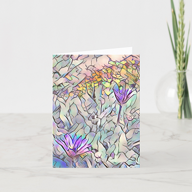 Abstract Daisies Greeting Card