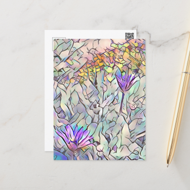 Abstract Daisies Postcard