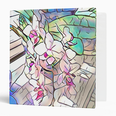 Abstract Orchids 3-ring Binder - 1.5