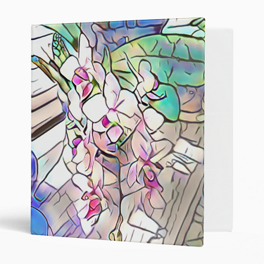 Abstract Orchids 3-ring Binder - 1