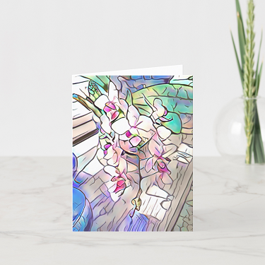 Abstract Orchids Greeting Card