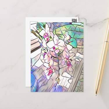 Abstract Orchids Postcard