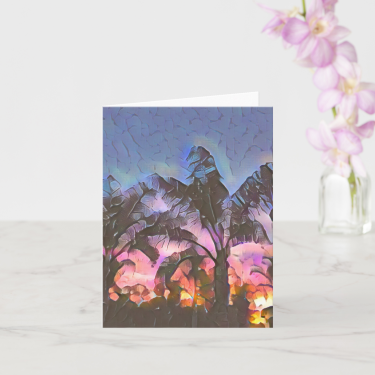 Abstract Sunset Greeting Card