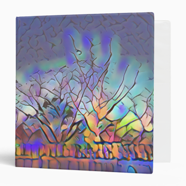 Abstract Tree Line 3-ring Binder - 1.5