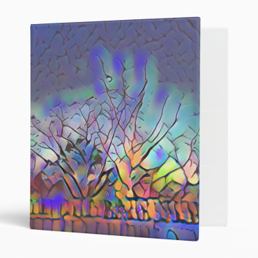 Abstract Tree Line 3-ring Binder - 1