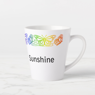 Butterflies Border Personalized Latte Mug