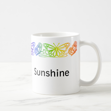 Butterflies Border Personalized Mug 