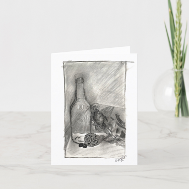 Charcoal Still Life by artist Emmaline W - Greeting Card