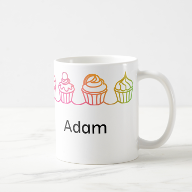 Cupcakes Border Personalized Mug
