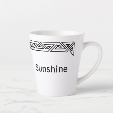 Drumlin Border Personalized Latte Mug