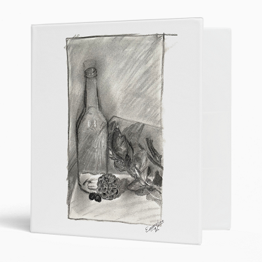 Charcoal Still Life by artist Emmaline W - 3-ring Binder - 1