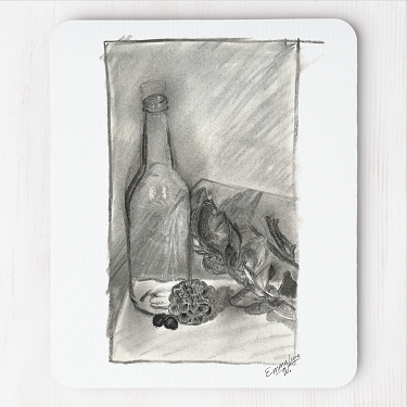 Charcoal Still Life by artist Emmaline W - Mouse Pad