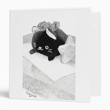 Stippled Kitty by artist Emmaline W - 3-ring Binder - 1.5