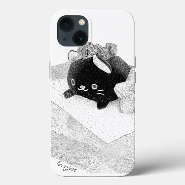 Stippled Kitty by artist Emmaline W - Phone Case
