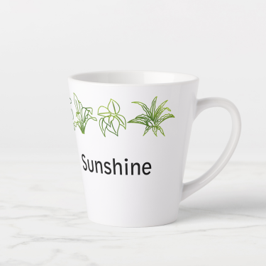House Plants Border Personalized Latte Mug