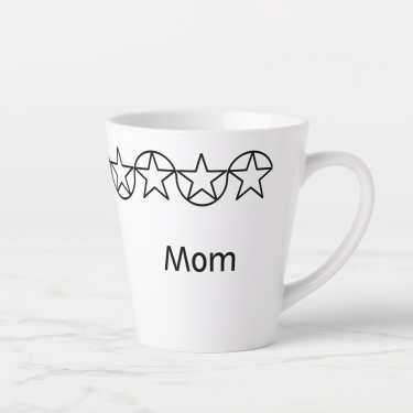 Star Border Personalized Latte Mug