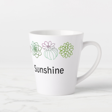 Succulents Border Personalized Latte Mug