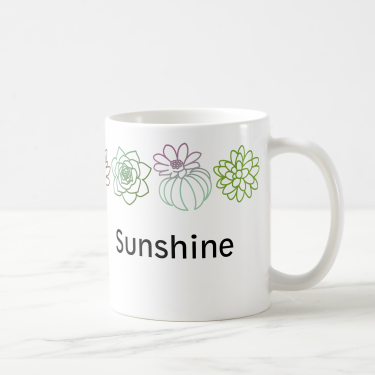 Succulents Border Personalized Mug