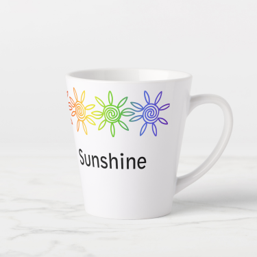 Sunshine Border Personalized Latte Mug